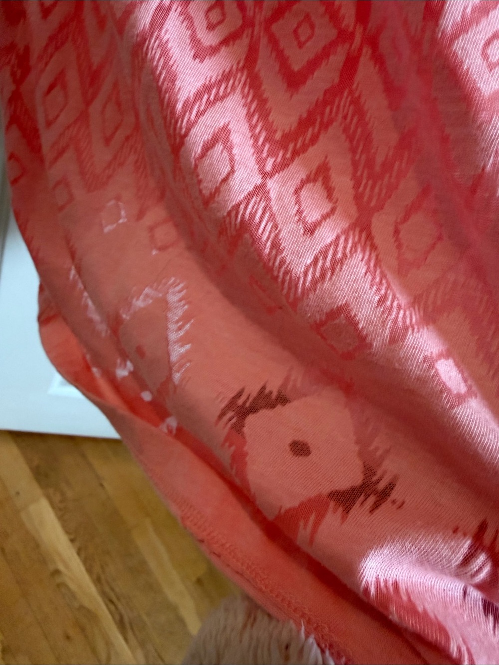Dakini Pink Geometric Midi Dress Built-In Bra Removable Pads NWOT L Crisscross - Picture 13 of 15